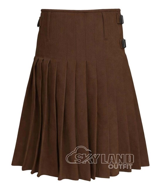 Brown Wool Blazer Kilt | Premium 8-Yard Scottish Kilt