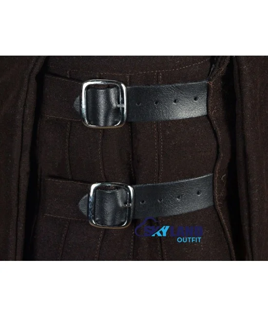 Brown Wool Scottish 8-Yard Kilt with 3 Detachable Pockets Brown Wool Scottish 8-Yard Kilt with 3 Detachable Pockets