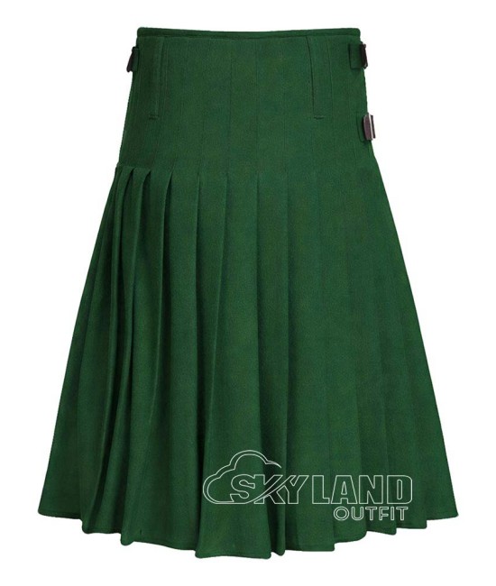 Green Wool 8-Yard Highlander Kilt | Premium Men's Scottish Kilt Green Wool 8-Yard Highlander Kilt | Premium Men's Scottish Kilt