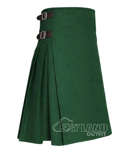 Green Wool 8-Yard Highlander Kilt | Premium Men's Scottish Kilt Green Wool 8-Yard Highlander Kilt | Premium Men's Scottish Kilt