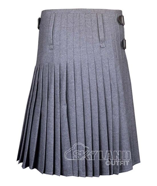Grey Wool Blazer Kilt - Premium 8 Yard Kilts for Men Grey Wool Blazer Kilt - Premium 8 Yard Kilts for Men