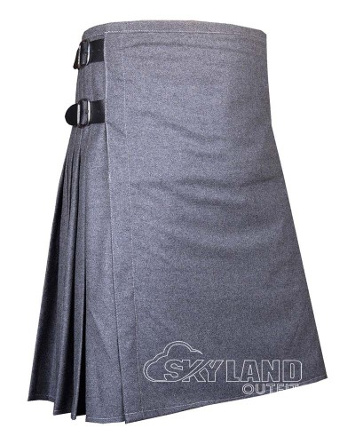 Grey Wool Blazer Kilt - Premium 8 Yard Kilts for Men