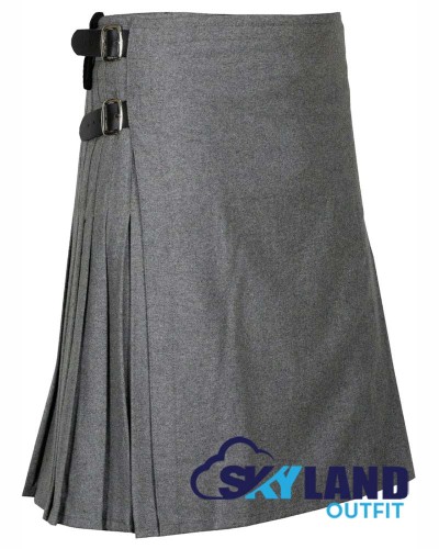 Men's Premium Quality Blazer Grey Wool Kilt - Traditional 8-Yard Kilts