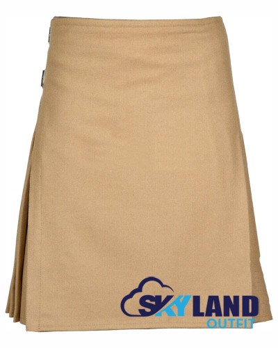 Men's Premium Quality Blazer Khaki Wool Kilt - Traditional 8-Yard Kilts