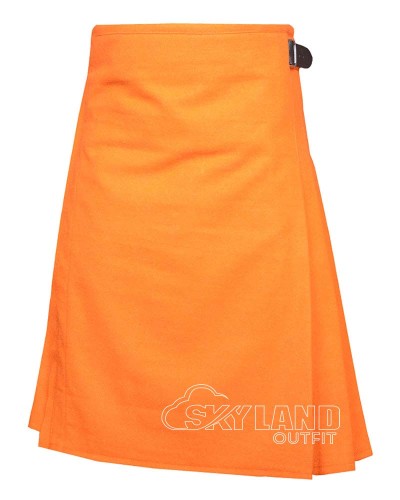 Orange Wool 8 Yard Kilt - Traditional Scottish Highland Kilts