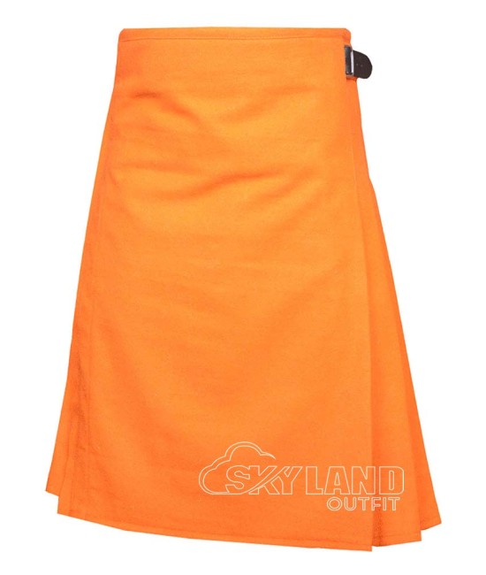 Orange Wool 8 Yard Kilt - Traditional Scottish Highland Kilts