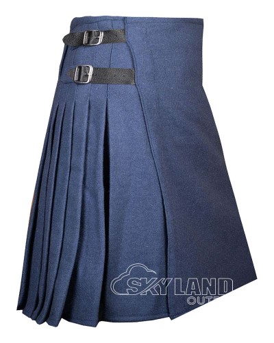 Smoking Blue Wool 8 Yard Kilt - Traditional Scottish Wear Smoking Blue Wool 8 Yard Kilt - Traditional Scottish Wear
