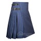 Smoking Blue Wool 8 Yard Kilt - Traditional Scottish Wear
