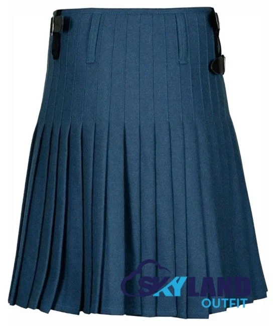 Men's Premium Quality Blazer Smoking Blue Wool Kilt - Traditional 8-Yard Kilts