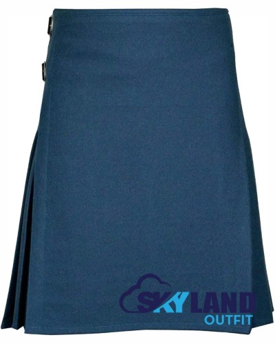 Men's Premium Quality Blazer Smoking Blue Wool Kilt - Traditional 8-Yard Kilts