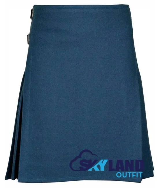 Men's Premium Quality Blazer Smoking Blue Wool Kilt - Traditional 8-Yard Kilts