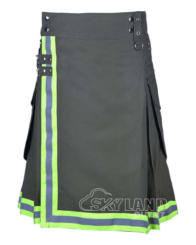 Olive Green Firefighter Utility Kilt | Cotton Work Kilts
