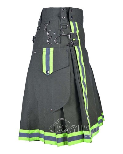 Olive Green Firefighter Utility Kilt | Cotton Work Kilts