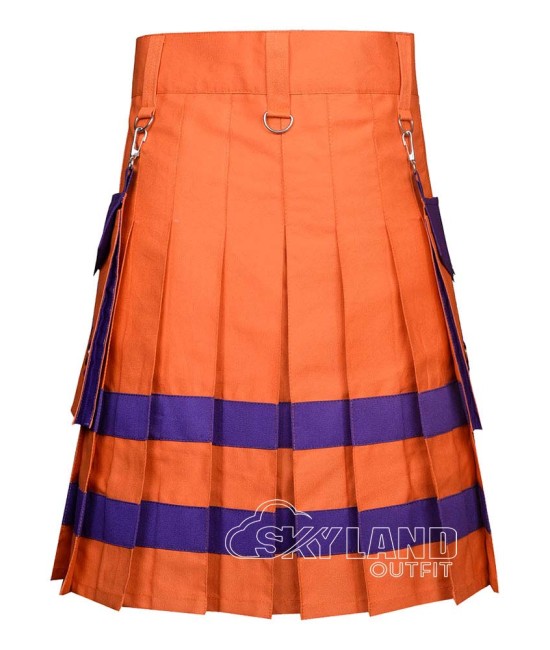 Orange & Purple Firefighter Utility Kilt | Tactical Work Kilts