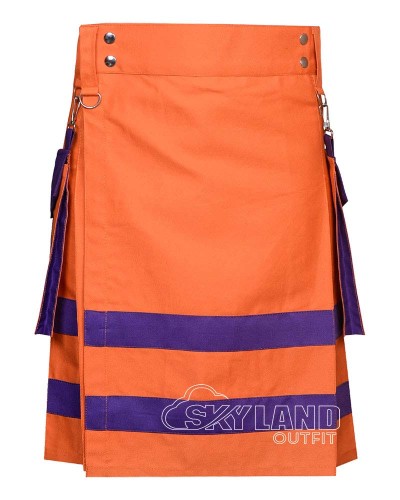 Orange & Purple Firefighter Utility Kilt | Tactical Work Kilts