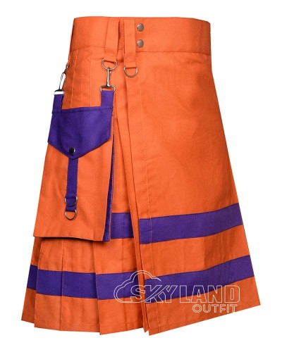 Orange & Purple Firefighter Utility Kilt | Tactical Work Kilts