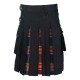 Hybrid Utility Kilts - Black Cotton & Black Stewart Tartan Kilt