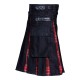 Hybrid Utility Kilts - Black Cotton & Black Stewart Tartan Kilt