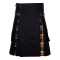Hybrid Utility Kilts - Black Cotton & Buchanan Tartan Kilt