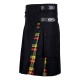 Hybrid Utility Kilts - Black Cotton & Buchanan Tartan Kilt