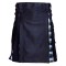 Hybrid Utility Kilts - Black Cotton & Dress Gordon Tartan Kilt for Men