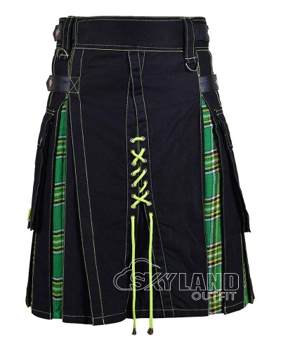 Black Inner Irish Tartan Hybrid Utility Kilt – Laces Cargo Kilts