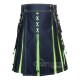 Black Inner Loment Green Hybrid Utility Kilt – Laces Cargo Kilts