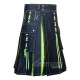 Black Inner Loment Green Hybrid Utility Kilt – Laces Cargo Kilts