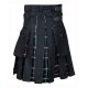 Hybrid Utility Kilts - Black Cotton & MacKenzie Tartan Kilt Hybrid Utility Kilts - Black Cotton & MacKenzie Tartan Kilt