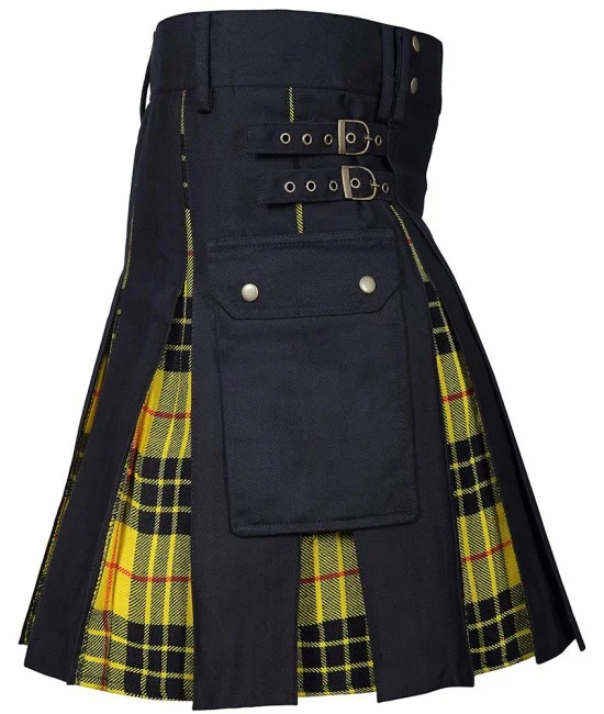 Hybrid Utility Kilts - Black Cotton & MacLeod of Lewis Kilt Hybrid Utility Kilts - Black Cotton & MacLeod of Lewis Kilt