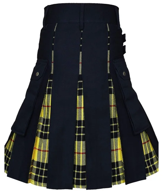Hybrid Utility Kilts - Black Cotton & MacLeod of Lewis Kilt Hybrid Utility Kilts - Black Cotton & MacLeod of Lewis Kilt