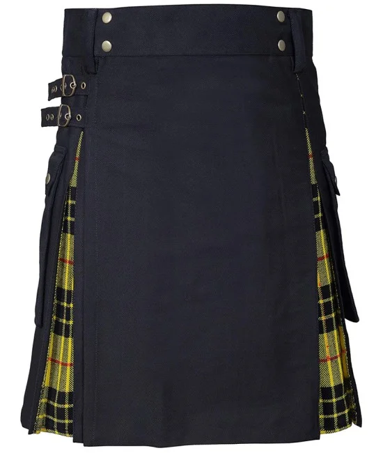 Hybrid Utility Kilts - Black Cotton & MacLeod of Lewis Kilt Hybrid Utility Kilts - Black Cotton & MacLeod of Lewis Kilt