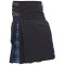Hybrid Utility Kilts - Black Cotton & Ramsey Blue Tartan Kilt