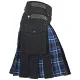 Hybrid Utility Kilts - Black Cotton & Ramsey Blue Tartan Kilt