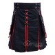 Black Inner Red Hybrid Utility Kilt – Laces Cargo Pockets Kilts Black Inner Red Hybrid Utility Kilt – Laces Cargo Pockets Kilts
