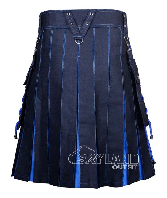 Black Inner Royal Blue Cotton Hybrid Utility Kilt – Laces Kilts Black Inner Royal Blue Cotton Hybrid Utility Kilt – Laces Kilts
