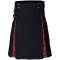 Hybrid Utility Kilts - Black Cotton & Royal Stewart Tartan Scottish Kilt
