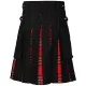 Hybrid Utility Kilts - Black Cotton & Royal Stewart Tartan Kilt Hybrid Utility Kilts - Black Cotton & Royal Stewart Tartan Kilt