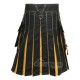 Black Inner Yellow Hybrid Utility Kilt – Laces Cargo Pockets Kilts