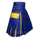Blue & Yellow Cotton Hybrid Utility Kilt | Casual Work | Skyland