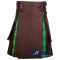 Hybrid Utility Kilts - Brown Cotton & Irish Heritage Tartan Kilt