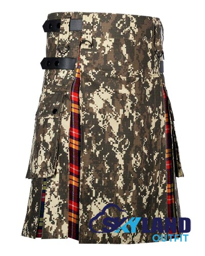 Hybrid Utility Kilts - Digital Camo & Buchanan Tartan Kilt