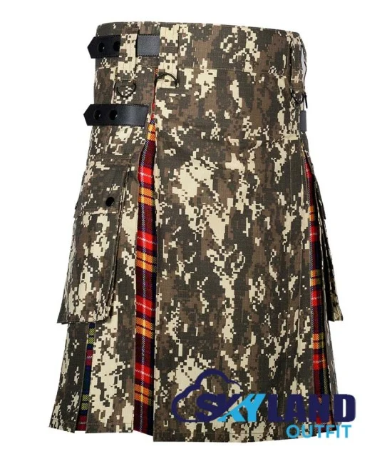 Hybrid Utility Kilts - Digital Camo & Buchanan Tartan Kilt Hybrid Utility Kilts - Digital Camo & Buchanan Tartan Kilt