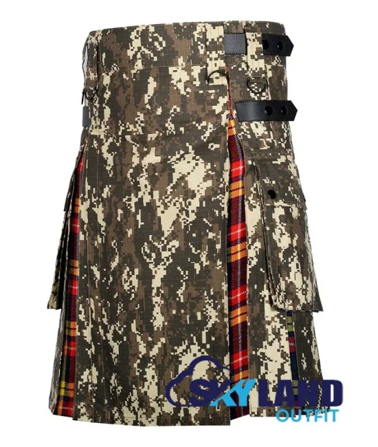 Hybrid Utility Kilts - Digital Camo & Buchanan Tartan Kilt Hybrid Utility Kilts - Digital Camo & Buchanan Tartan Kilt