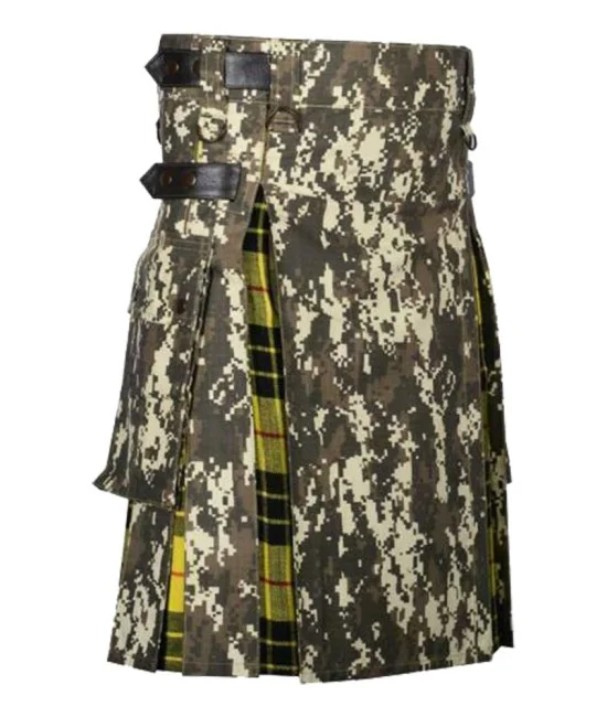 Hybrid Utility Kilts - Digital Camo & MacLeod of Lewis Tartan Kilt Hybrid Utility Kilts - Digital Camo & MacLeod of Lewis Tartan Kilt