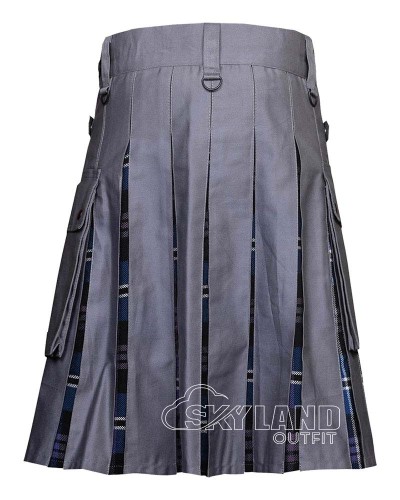Hybrid Utility Kilts - Grey Cotton & Heritage of Scotland Tartan Kilt