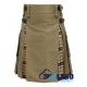 Hybrid Utility Kilts - Khaki Cotton & Camel Thompson Tartan Kilt Hybrid Utility Kilts - Khaki Cotton & Camel Thompson Tartan Kilt