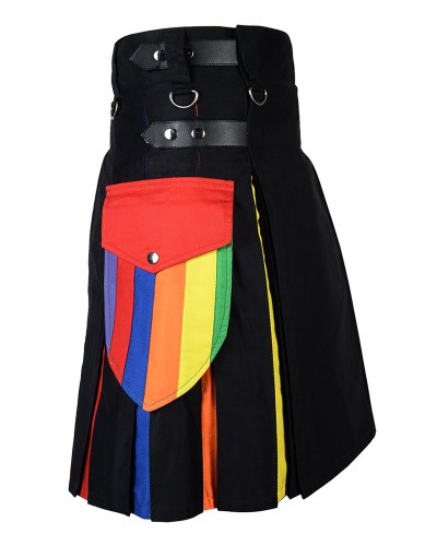 LGBTQ Pride Rainbow Hybrid Utility Kilt – Cargo Pockets Kilts LGBTQ Pride Rainbow Hybrid Utility Kilt – Cargo Pockets Kilts