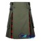 Hybrid Utility Kilts - Olive Green Cotton & Wallace Tartan Kilt