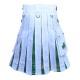 Hybrid Utility Kilts - White Cotton & Irish Heritage Tartan Kilt